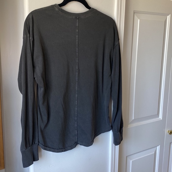 Treasure & Bond - Charcoal Grey Long Sleeve Basic T-Shirt Top - Picture 2 of 4